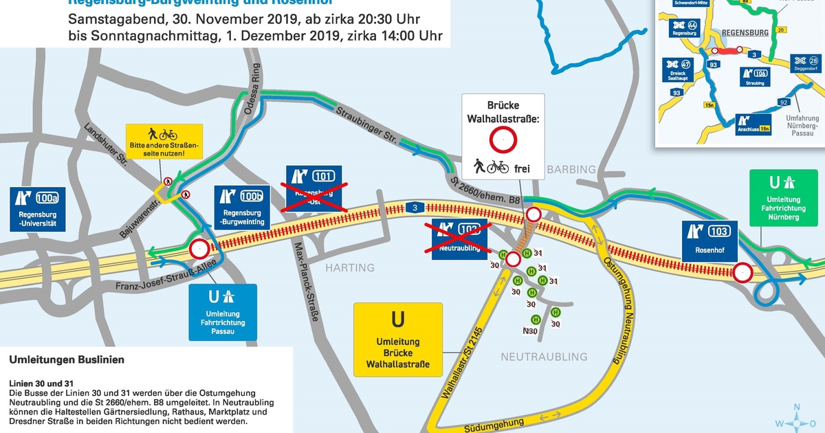 A3 Sperrung Regensburg Aktuell